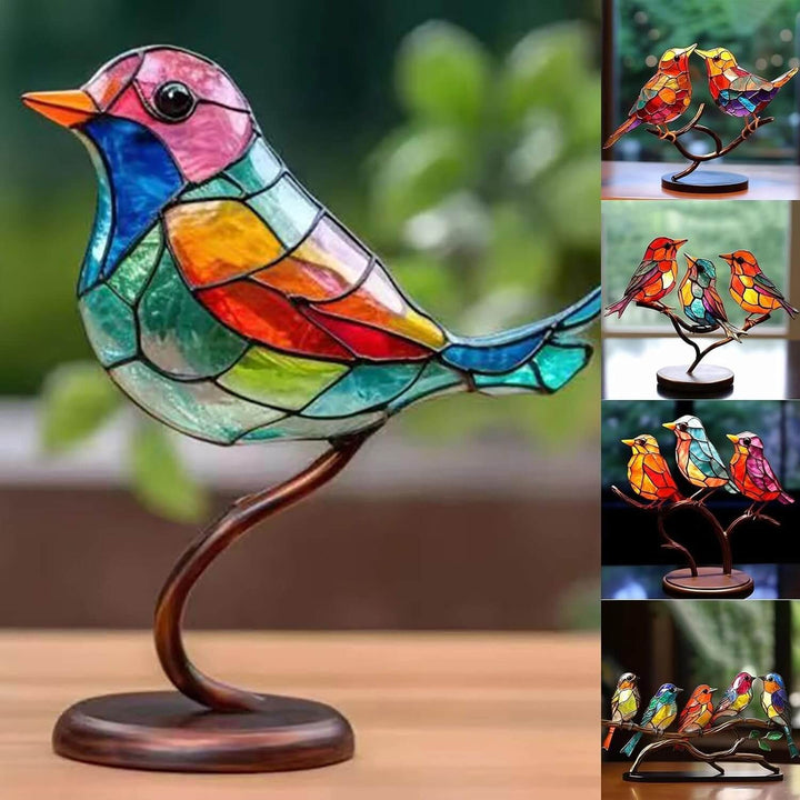 ColorBirds - Coloured Birds on Branch Decorative Sculpture-Self-confidence-State of Style