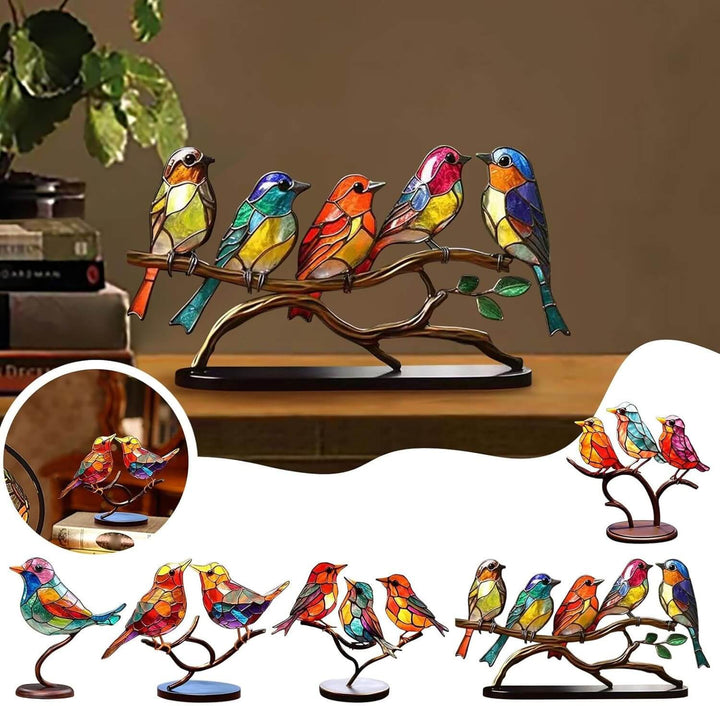 ColorBirds - Coloured Birds on Branch Decorative Sculpture-Self-confidence-State of Style