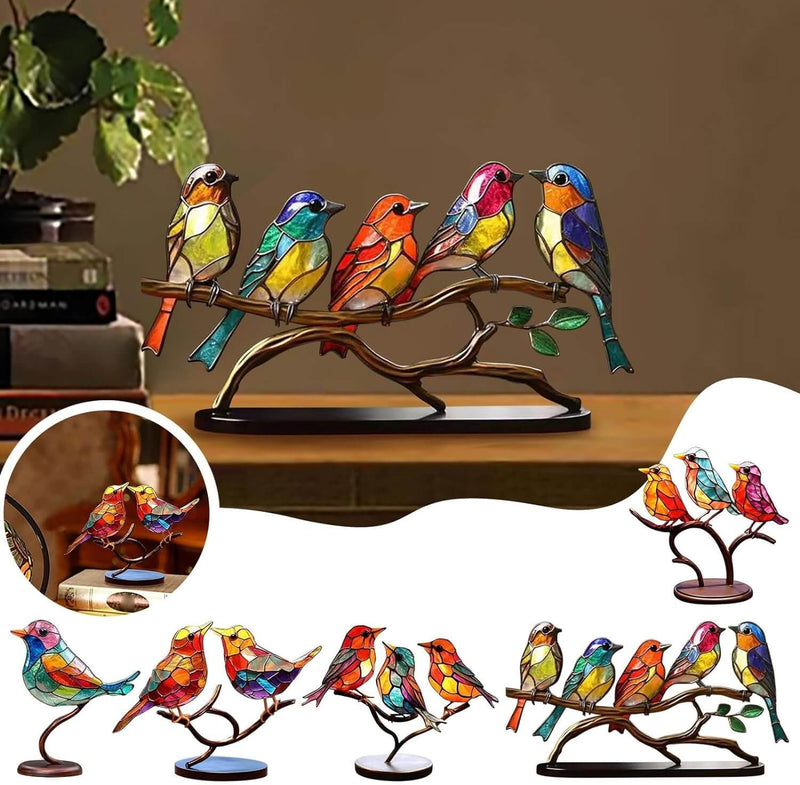 ColorBirds - Coloured Birds on Branch Decorative Sculpture-Self-confidence-State of Style