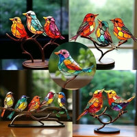ColorBirds - Coloured Birds on Branch Decorative Sculpture-Self-confidence-State of Style