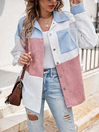 Colorful Button-Up Blouse - Lina-Green/Pink-S-State of Style