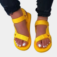 Colour Block Women's Sandals with Comfort Sole – Chloé-Yellow-3-State of Style