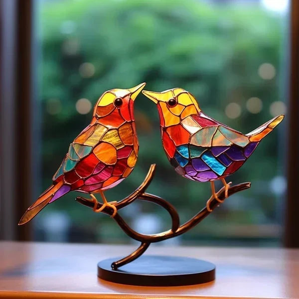 Coloured Glass Birds for Chic Interior Design - ChicGlass Birds-2 Birds-State of Style