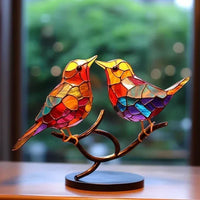 Coloured Glass Birds for Chic Interior Design - ChicGlass Birds-2 Birds-State of Style