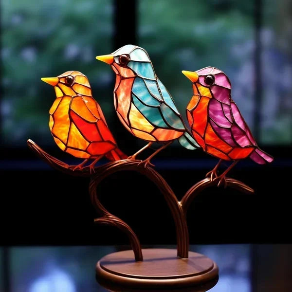 Coloured Glass Birds for Chic Interior Design - ChicGlass Birds-3 Birds (Type 2)-State of Style