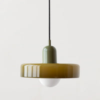 Coloured Glass Pendant Light – BauLume-25 x 18 cm-Green-Green-State of Style