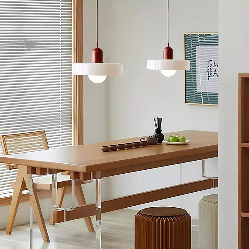 Coloured Glass Pendant Light – BauLume-25 x 18 cm-Green-Red-State of Style