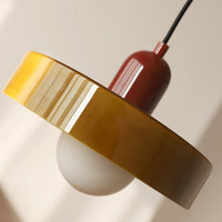 Coloured Glass Pendant Light – BauLume-25 x 18 cm-Green-Red-State of Style