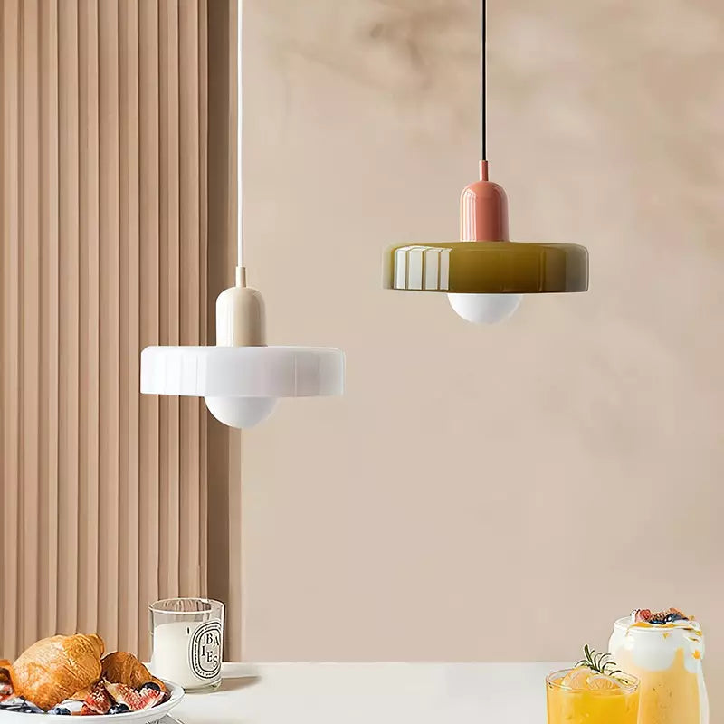 Coloured Glass Pendant Light – BauLume-25 x 18 cm-Green-Red-State of Style