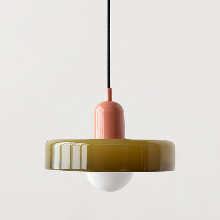Coloured Glass Pendant Light – BauLume-25 x 18 cm-Green-Red-State of Style
