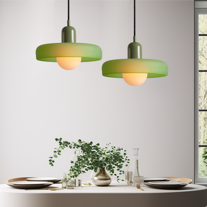 Coloured Glass Pendant Light – BauLume-25 x 18 cm-Icy Green-Green-State of Style