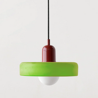 Coloured Glass Pendant Light – BauLume-25 x 18 cm-Icy Green-Red-State of Style