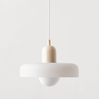 Coloured Glass Pendant Light – BauLume-25 x 18 cm-White-Beige-State of Style