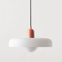 Coloured Glass Pendant Light – BauLume-25 x 18 cm-White-Pink-State of Style