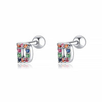 Coloured Letter Earrings - Letria-D-Silver-State of Style