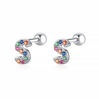 Coloured Letter Earrings - Letria-S-Silver-State of Style