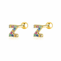 Coloured Letter Earrings - Letria-Z-Gold-State of Style