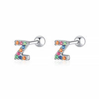 Coloured Letter Earrings - Letria-Z-Silver-State of Style