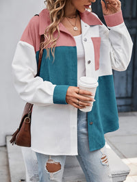 Colourful Blouse with Button Closure - Lina-Green/Pink-S-State of Style