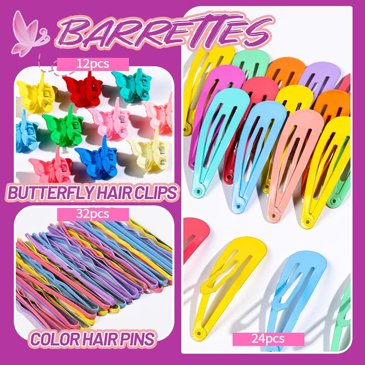 Colourful Elastic Hairbands and Accessories Set-State of Style