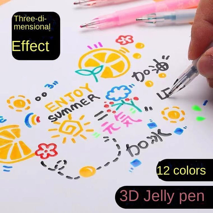 Colourful Gel Pen Set for Creative 3D Designs - 3D Art Pen Set-State of Style