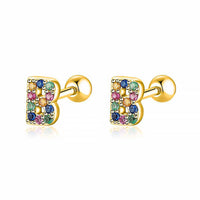 Colourful Letter Earrings - Letria-B-Gold-State of Style