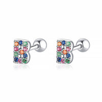 Colourful Letter Earrings - Letria-B-Silver-State of Style