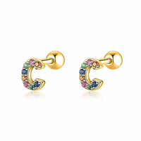Colourful Letter Earrings - Letria-C-Gold-State of Style