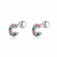 Colourful Letter Earrings - Letria-C-Silver-State of Style