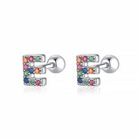Colourful Letter Earrings - Letria-E-Silver-State of Style