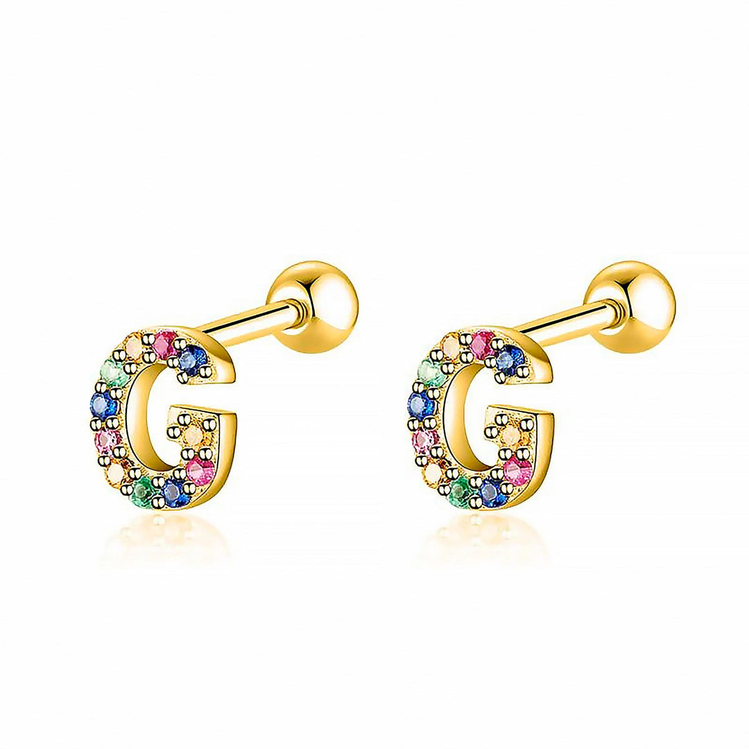 Colourful Letter Earrings - Letria-G-Gold-State of Style