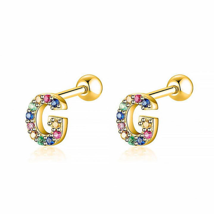 Colourful Letter Earrings - Letria-G-Gold-State of Style