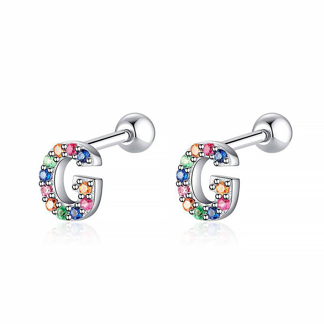 Colourful Letter Earrings - Letria-G-Silver-State of Style
