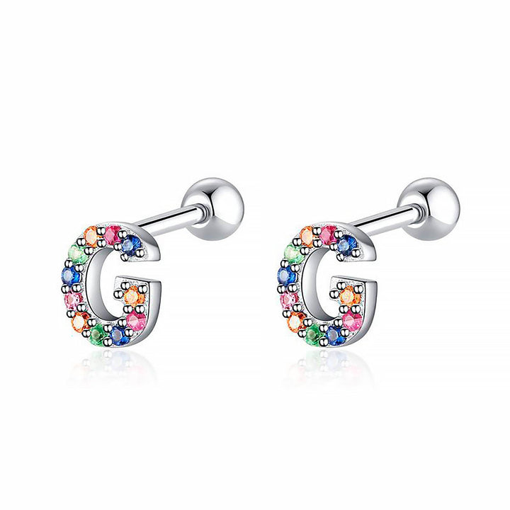 Colourful Letter Earrings - Letria-G-Silver-State of Style