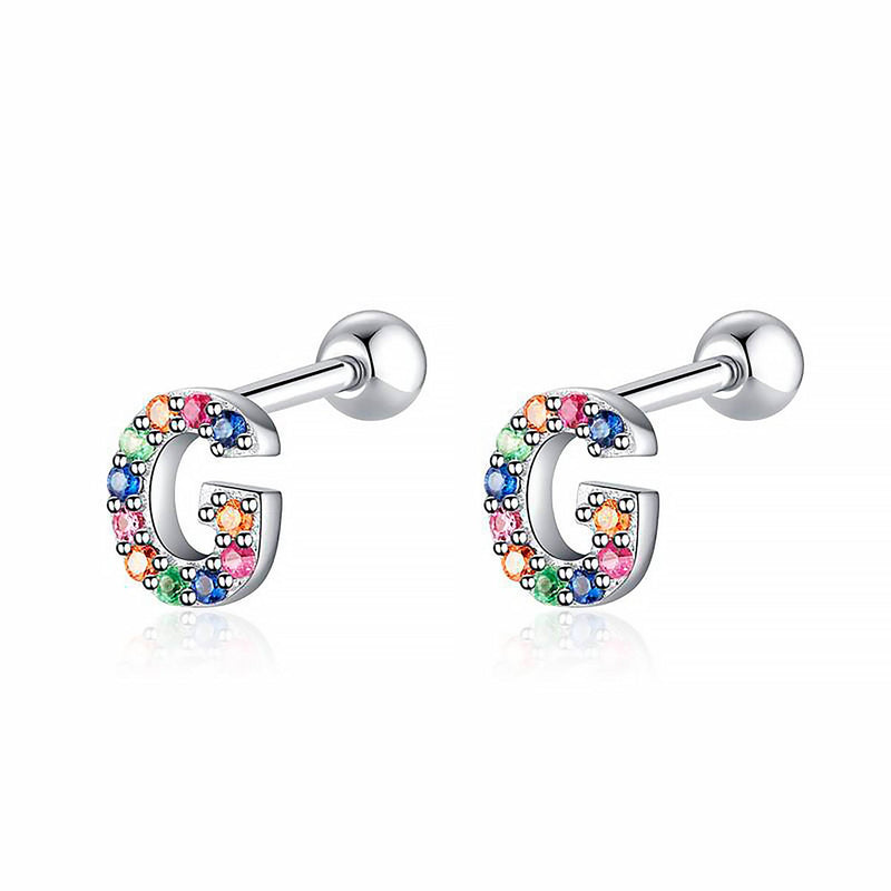 Colourful Letter Earrings - Letria-G-Silver-State of Style