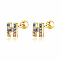 Colourful Letter Earrings - Letria-H-Gold-State of Style