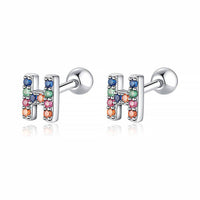 Colourful Letter Earrings - Letria-H-Silver-State of Style