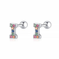 Colourful Letter Earrings - Letria-I-Silver-State of Style