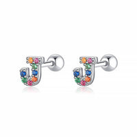 Colourful Letter Earrings - Letria-J-Silver-State of Style