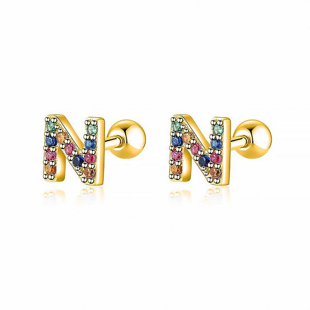 Colourful Letter Earrings - Letria-N-Gold-State of Style