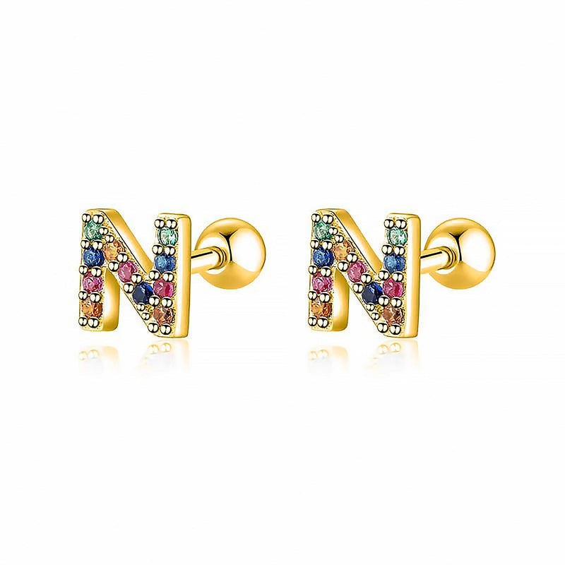 Colourful Letter Earrings - Letria-N-Gold-State of Style