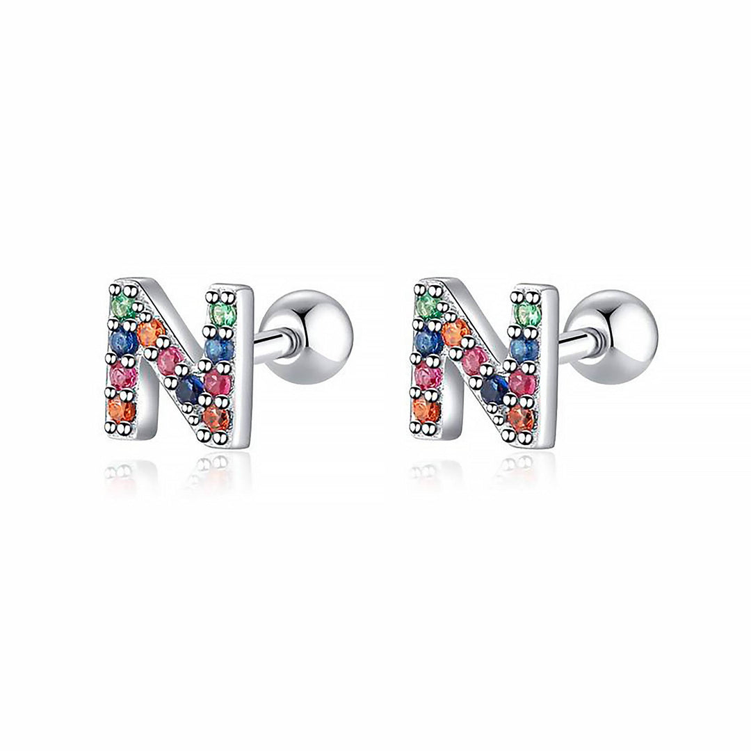 Colourful Letter Earrings - Letria-N-Silver-State of Style