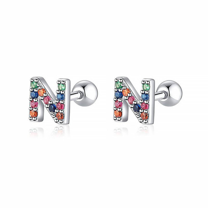 Colourful Letter Earrings - Letria-N-Silver-State of Style