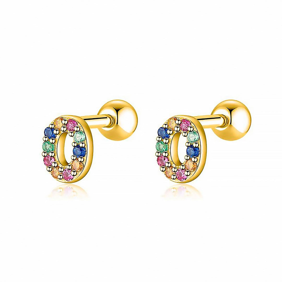 Colourful Letter Earrings - Letria-O-Gold-State of Style