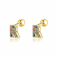 Colourful Letter Earrings - Letria-R-Gold-State of Style