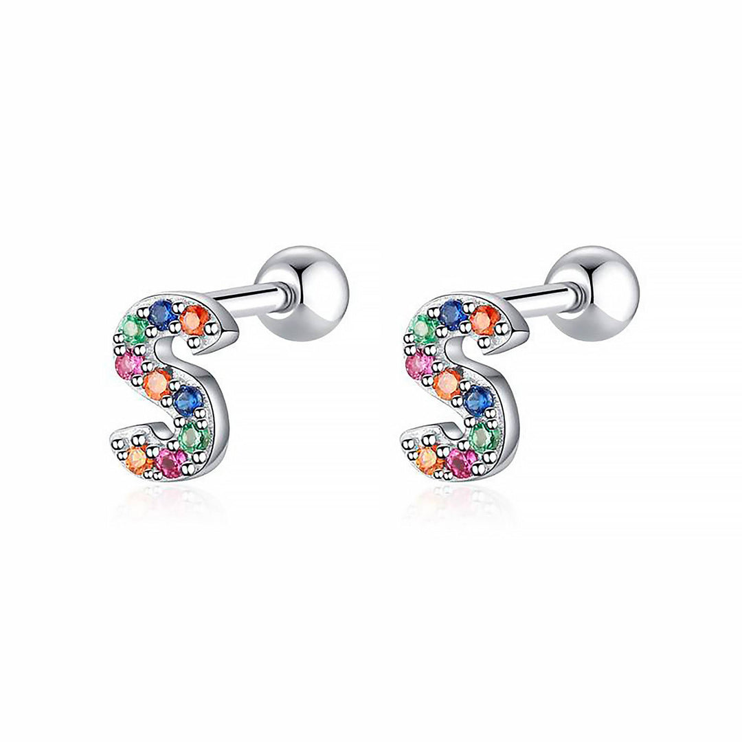 Colourful Letter Earrings - Letria-S-Silver-State of Style