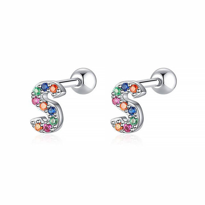 Colourful Letter Earrings - Letria-S-Silver-State of Style