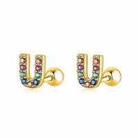 Colourful Letter Earrings - Letria-U-Gold-State of Style