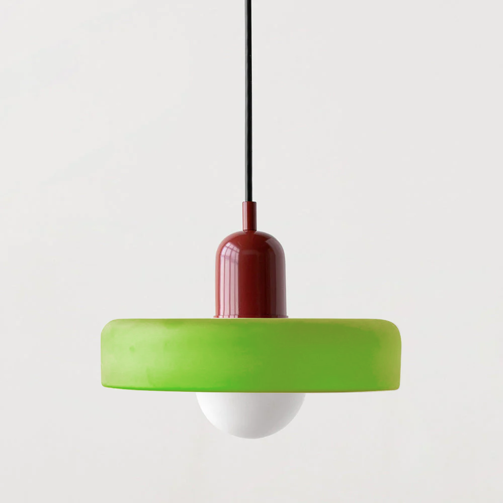 Colourful Pendant Lamp in Bauhaus Style - StiloGlas-Red-Icy Green-25 x 18 cm-State of Style