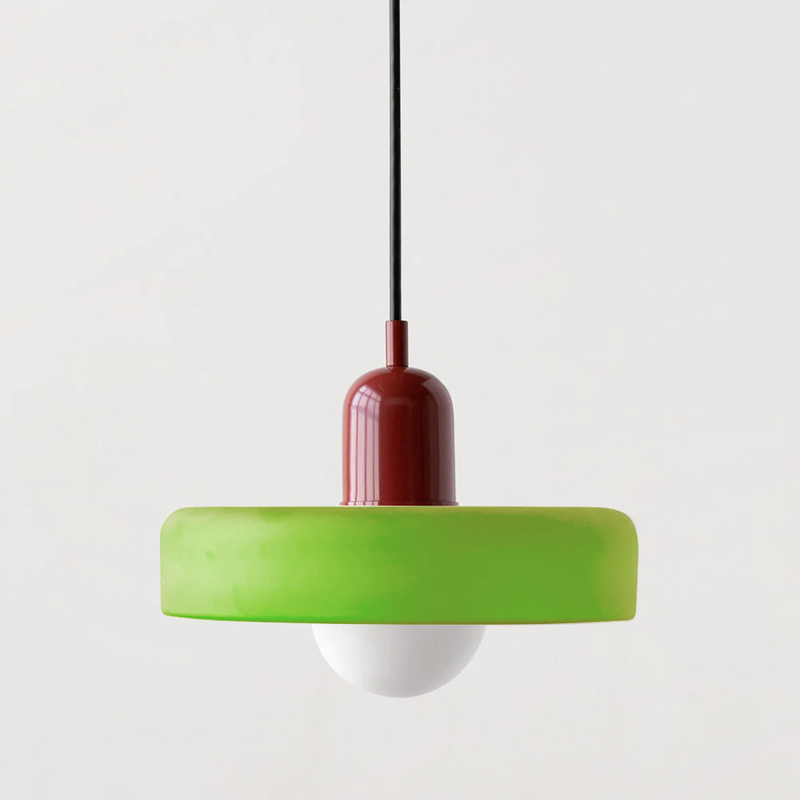 Colourful Pendant Lamp in Bauhaus Style - StiloGlas-Red-Icy Green-25 x 18 cm-State of Style
